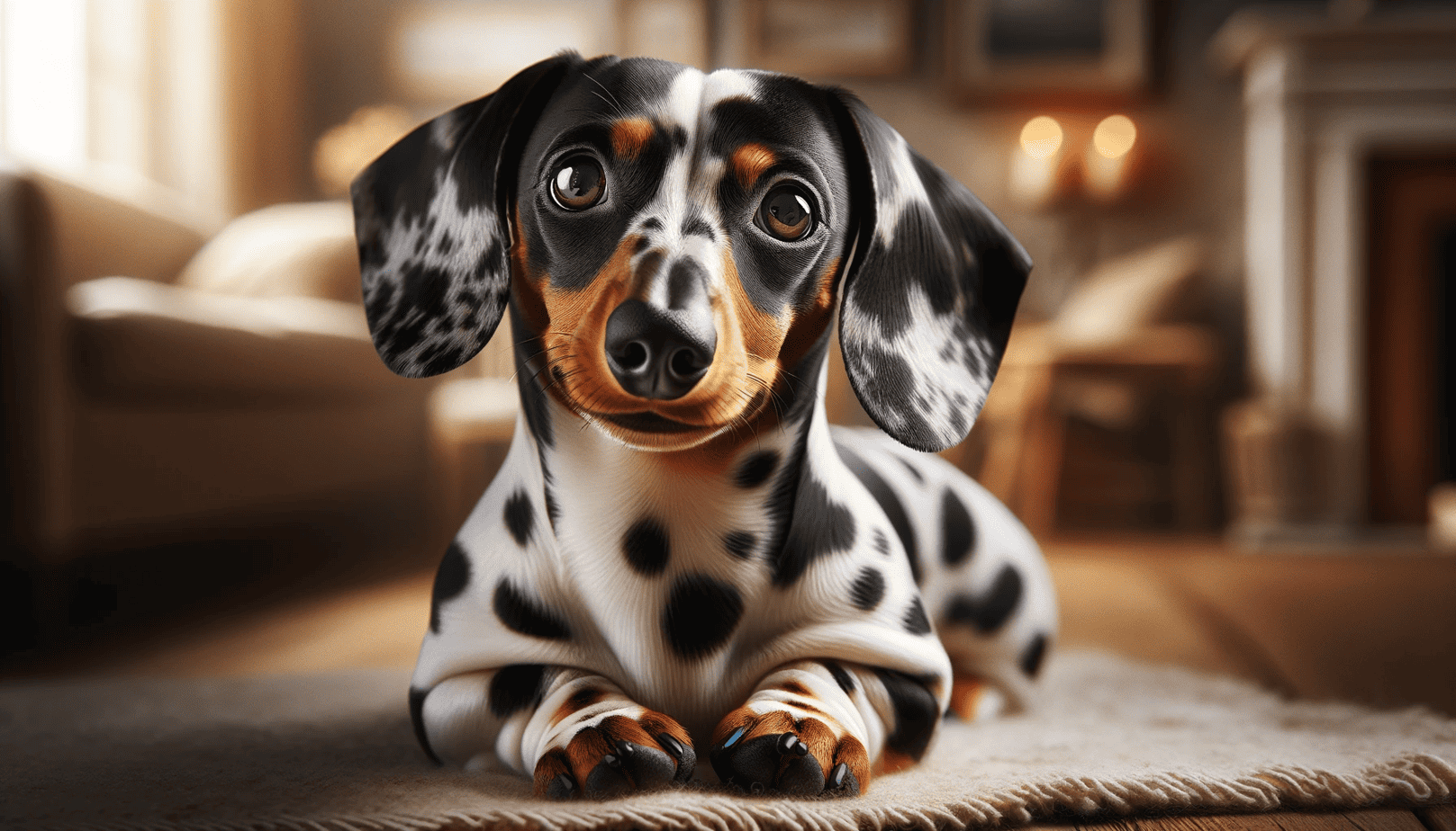 miniature piebald dachshund