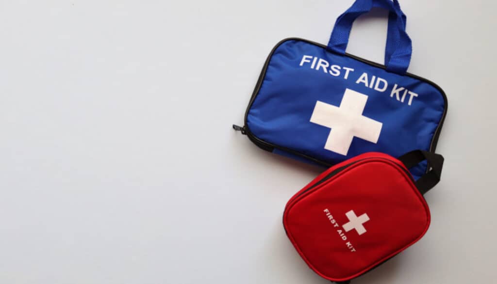 picture of first aid bags laying on table