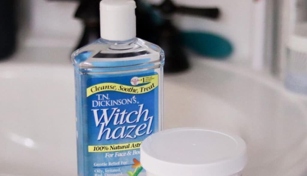 picture of witch hazel sitting on a bathroom sink
