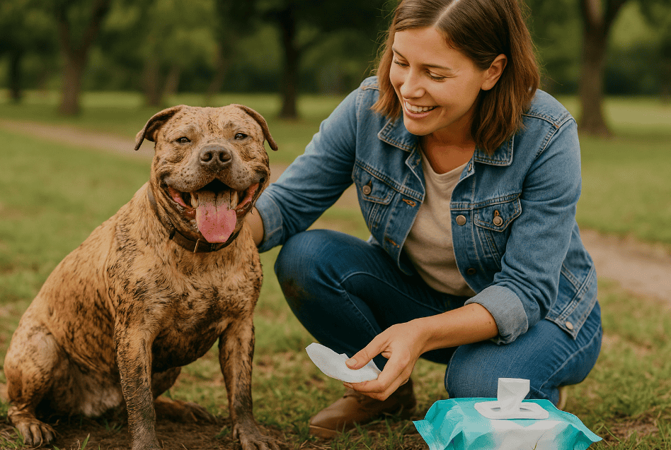 using baby wipes on dogs