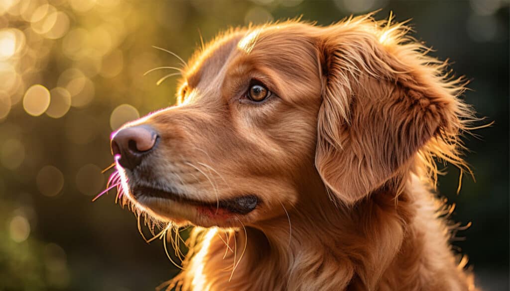 beautiful clean dog with shiny fur coat and hair
