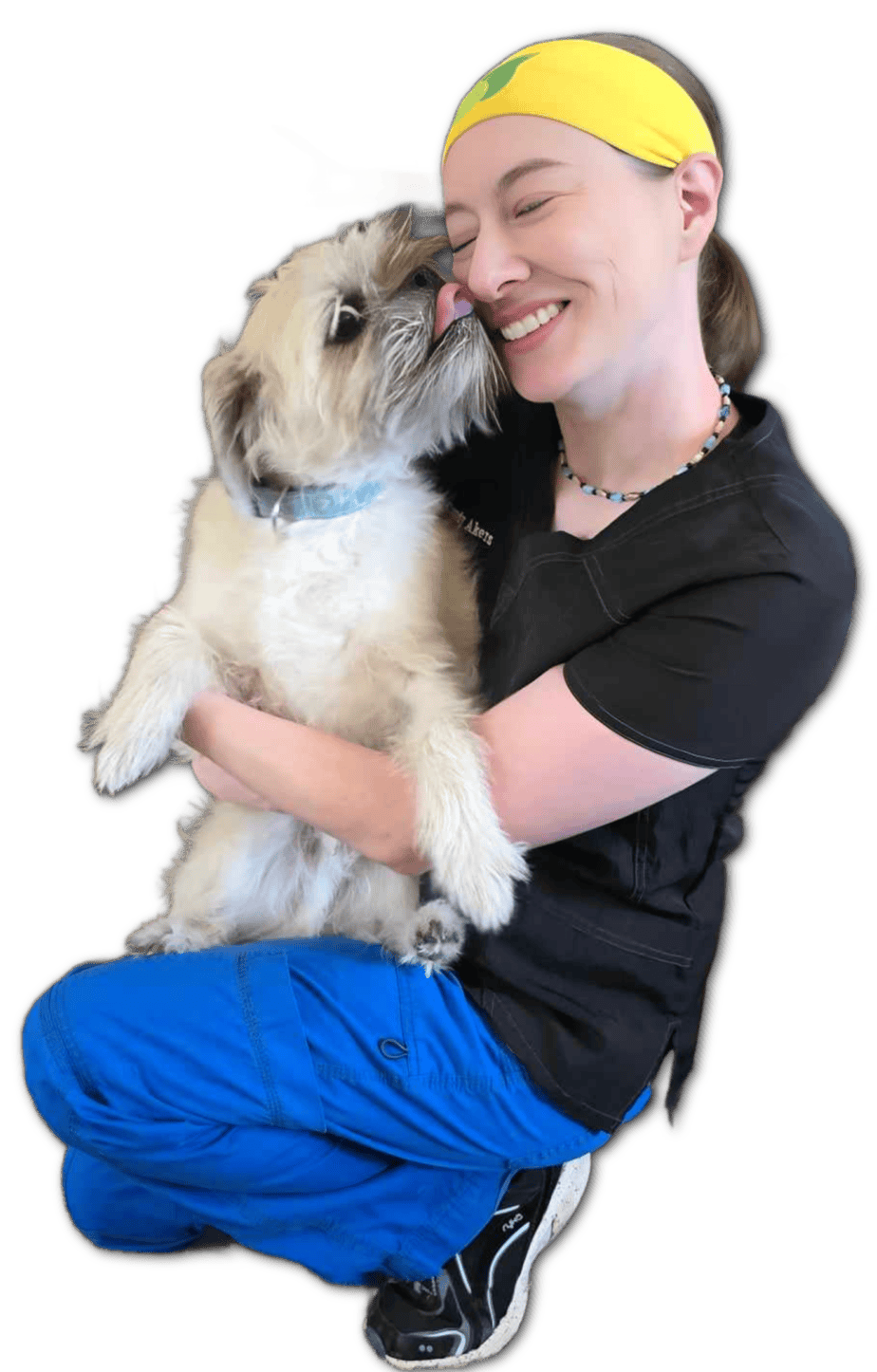 Dr. Candy Akers with her dog Manny