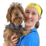 Dr. Candy Akers, DVM with her dog Reese