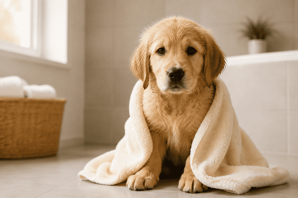 Why Is My Puppy Shivering After a Bath? What to Do